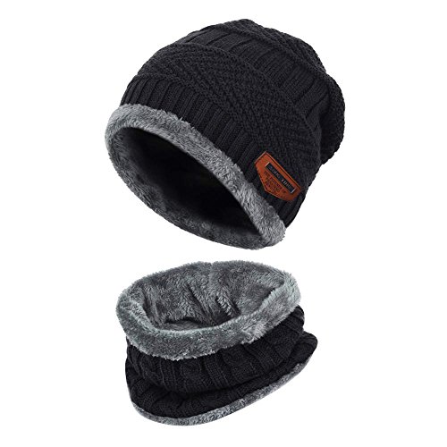 Aibrou Familiares Conjuntos Gorro y Bufanda Set Invierno para Hombre Mujer Bebe Ninos Ninas