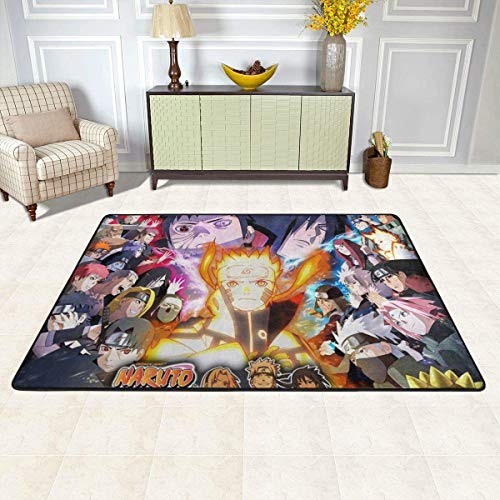 Alfombra antideslizante de 72 x 48 pulgadas, anime N-a-r-u-t-o Ultimate Ninja Storm Revolution, resistente a las manchas, ultra suave para entrenamiento, sala de comedor, dormitorio