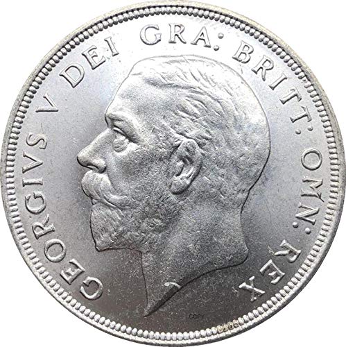 AOIWE Reino Unido 1929 1 Corona de Jorge V   Corona sin Corona   Retrato del Rey Izquierda Leyenda Alrededor de Cuproníquel Moneda de Copia Plateada