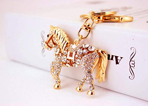 aolongwl Llavero Crystal Rhinestone Animal Caballo declaración Llavero Vidrio Colgante Llavero DIY Regalo joyería Bolsa Encanto 5