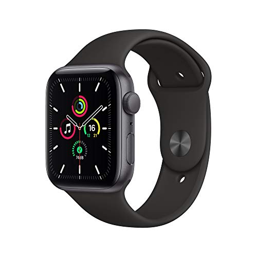 Apple Watch SE (GPS, 44 mm) Caja de aluminio en gris espacial - Correa deportiva negra