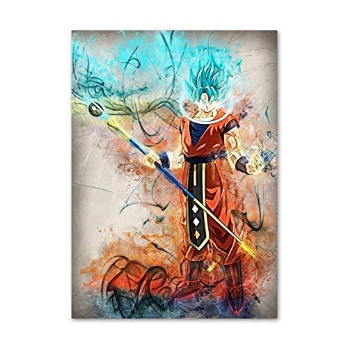 AQgyuh Puzzle 1000 Piezas Cuadro artístico Anime nórdico Super Son Goku Pintura Puzzle 1000 Piezas Animales Juego de Habilidad para Toda la Familia, Colorido Juego de ubicación.50x75cm(20x30inch)