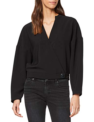 Armani Exchange 1 Button and A Half Blusa, (Black 1200), Medium para Mujer