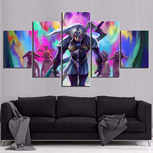 ARXYD Legend Zelda Majoras Mask Game Carto Imprime en Lienzo 5 Piezas Lienzo Arte de la Pared decoración de la Pared Moderna decoración de la Sala de Estar del hogar Cartel de Regalo Creativo