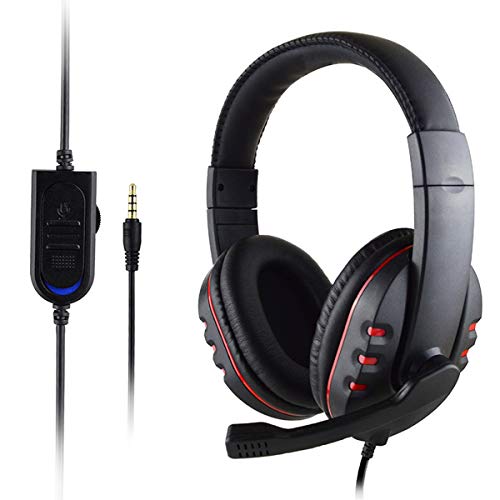 Auriculares de Juego Estéreo con Micrófono para Xbox One / Ps4, Auriculares SupraAuriculares para PC de bajos 3, 5 mm Jack control de volumen para Ps4 / Xbox One S / Xbox One / Nintendo Switch/Pc