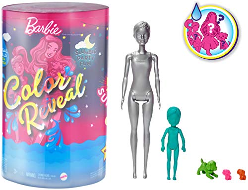 Barbie Color Reveal Caja Deluxe Fiesta de Pijamas Muñecas y accesorios divertidos (Mattel GRK14)