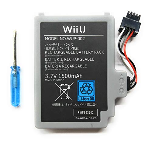 Bateria + Destornillador de Desmontaje para Mando Nintendo Wii U Modelo WUP-002 1500 mAh 3.7V Li-Ion Gamepad