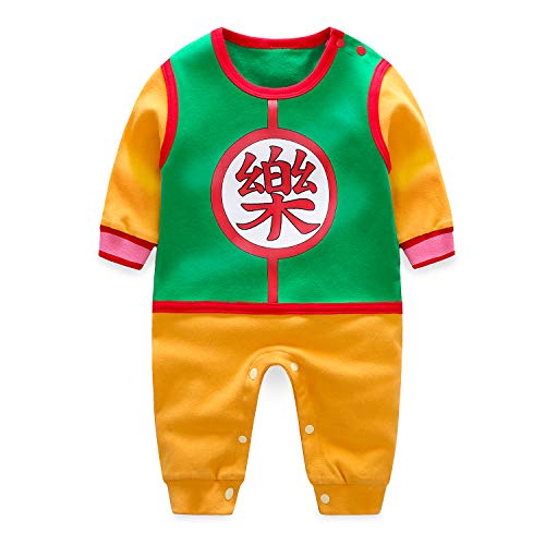 Beal Shopping Mono para bebé recién Nacido, diseño de Bola de dragón Yamcha Verde 6-9 Meses