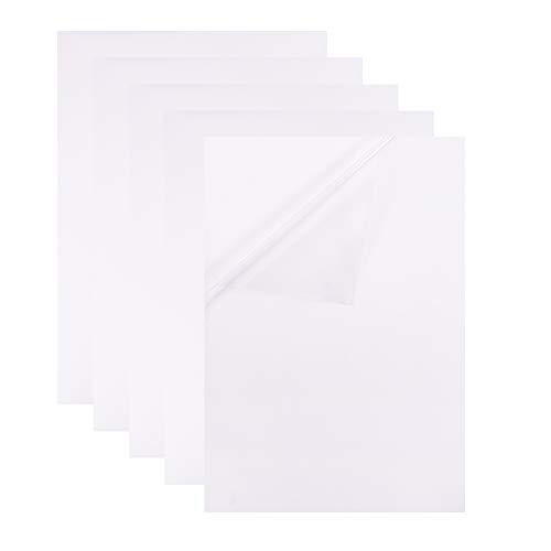 BENECREAT 10 PCS Hojas Adhesivas de Plantilla con Respaldo Adhesivo, A4 Papel PVC Transparente Apto para Impresoras de Inyección de Tinta Etiqueta de Comida y Deciración 29.7x21cm