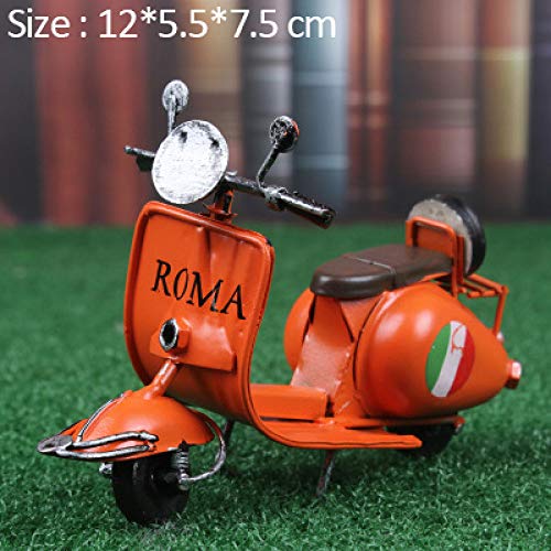 BENGKUI Escultura,Modelo De Motocicleta De Simulación Europea, Scooter Clásico Nostálgico, Pedal De Cordero De Vacaciones Romanas, Decoración del Hogar, Regalo De Cumpleaños Moderno, Naranja