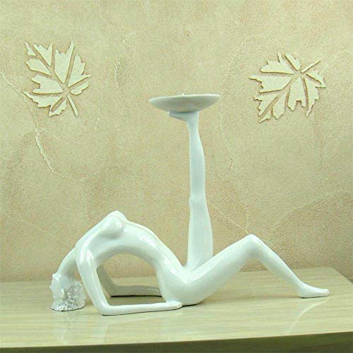 BENGKUI Escultura,Sexy Acrobat Figura Hecha A Mano Resina Gimnasta Estatuilla Blanca Decoración Delicadeza Artesanía Artesanías Regalo Accesorios De Decoración