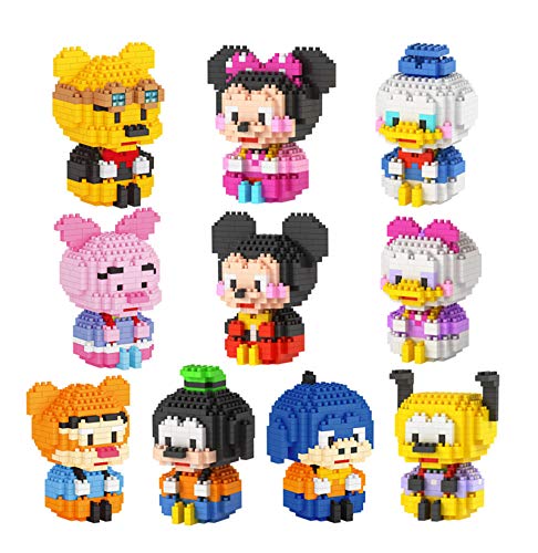 B&H-ERX Disney Dibujos Animados Mini Mickey Minnie Mouse Donald Duck Daisy Duck Diam Diam DIY Modelo Modelo Brick Ladrillo 3D Educativo Juguetes Caja Regalos para niños