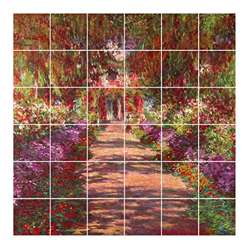 Bilderwelten Imágen de azulejo - C. Monet - Monet's Garden Azulejos 20x20cm Tamaño 120x120cm