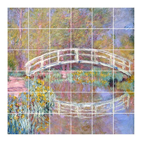Bilderwelten Imágen de azulejo - C. Monet - Monet's Garden Azulejos 20x20cm Tamaño 120x120cm