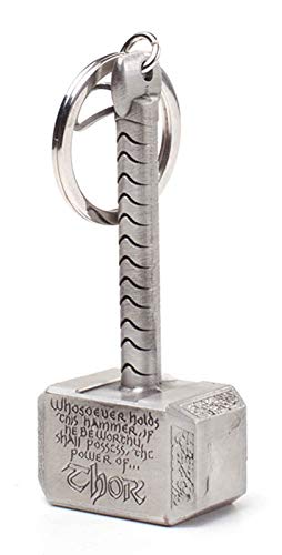 Bioworld BIO-KE070702MAR Marvel Comics Thor Mjolnir Hammer - Llavero 3D de metal, talla única, multicolor, 16 cm