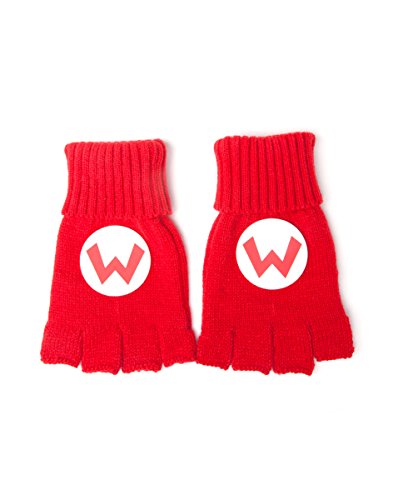 Bioworld – Super Marion – Guantes sin dedos de color rojo