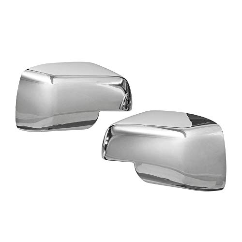 BLH-JMS Cubiertas de Espejo, Pareja Full Chrome Wings Page Caps para Land Rover Discovery 3 Gama Deporte Freelander 2 2004 2005 2006 2007 2009,Gloss Chromed