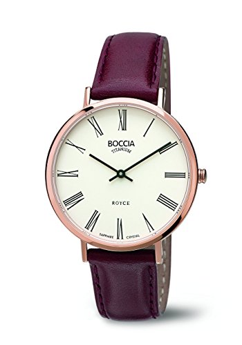 Boccia – Reloj de Cuarzo para Mujer con Blanco Esfera analógica Pantalla y Correa de Piel Color marrón b3590 – 07