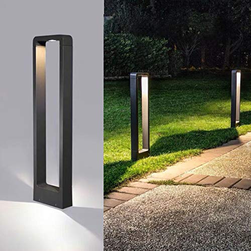 Bolardo luz poste Negra Jardin Decorativa lampara Ambiental Exterior diseno Moderna led calido aluminio Baliza Suelo focos Impermeable