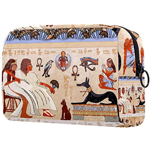 Bolsa de maquillaje para mujer (18,5 x 7,6 x 13 cm), diseño de Egipto antiguo