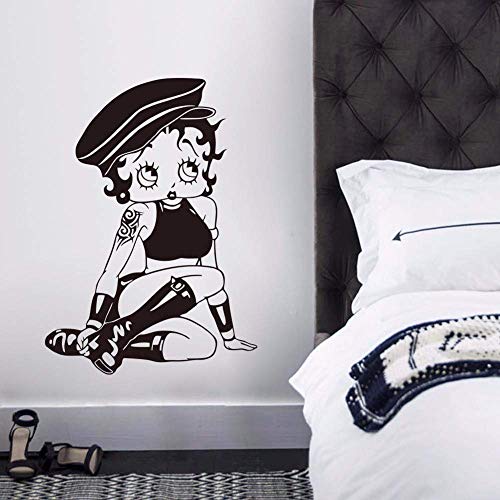 Bonita Decoración Para El Hogar Betty Boop Dibujos Animados Vinilo Pared Calcomanía Extraíble Niños Dormitorio Pared Pegatina Niñas Habitación Mural Arte Dibujos Animados Decoración 57 * 79Cm