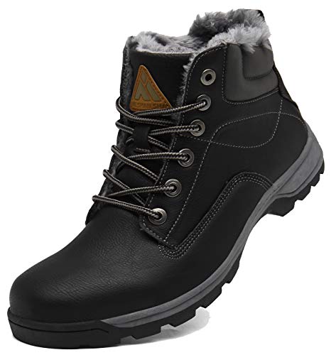 Botas de Nieve Mujer Antideslizante Fur Forro Aire Libre Senderismo Escalada Trekking Zapatos Invierno Hombre Botines Negro 44