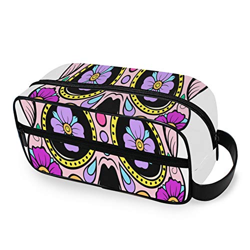 Brigh - Neceser Grande con Calavera de azúcar étnica gótica con Cremalleras Neceser Grande de Mano Accesorios de Viaje Bolsa de Viaje para artículos de Aseo para Hombres y Mujeres Neces