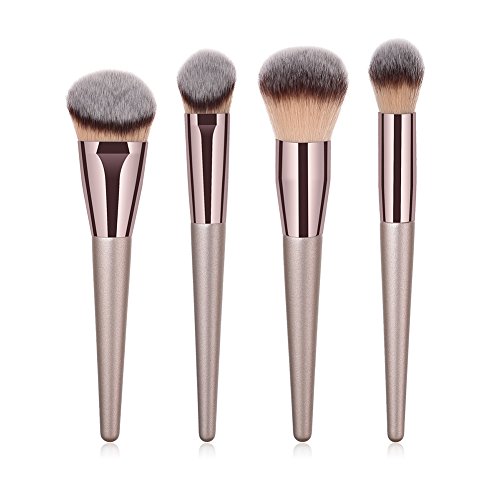 Brochas para Maquillaje Facial, Everpert Brocha de Maquillaje, Profesional Mango de Madera Belleza Pinceles de Maquillaje, 4pcs (4pcs) (4pcs)