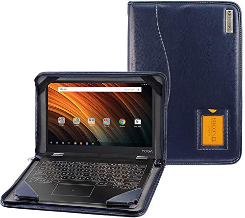 Broonel - Serie Contour - Funda Protectora De Cuero Azul De Alta Resistencia Compatible con La Lenovo IdeaPad Creator 5 15.6"