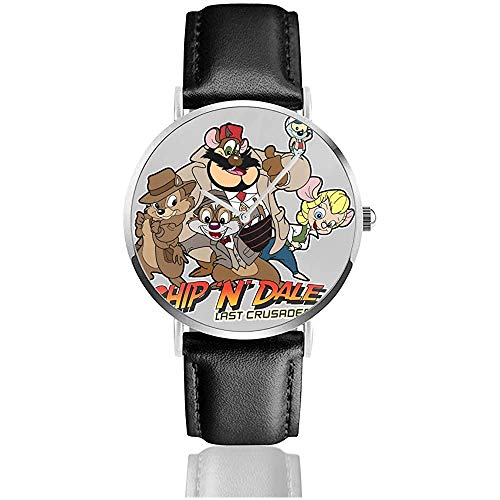 Business Casual Chip N Dale Last Crusaders Indiana Jones Rescue Rangers Relojes Reloj de Cuero de Cuarzo