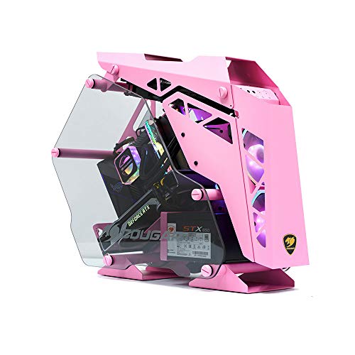 Caja de PC Gaming Cougar Mini Conquer, Aluminio + Cristal Templado Rosa