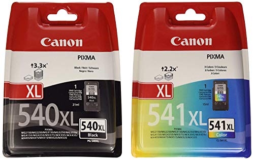 Canon PG-540XL+CL-541XL - Pack 2 Cartuchos de Tinta, 1 Negro y 1 Color