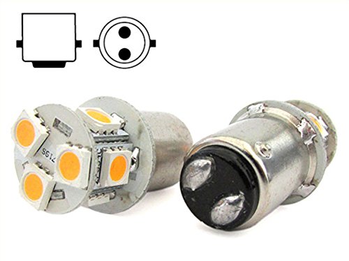 CARALL LS1587C Lámpara LED para barco náutico BA15D B15D Blanco cálido 3000K 12V 24V 2W Sin polaridad Pies rectos 8 Smd 5050 Bayoneta G18 - 2 Piezas