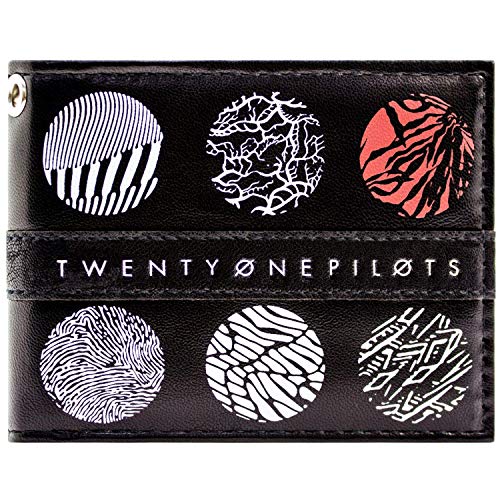 Cartera de Twenty One Pilots Símbolos Esqueleto Clique Blurryface Negro