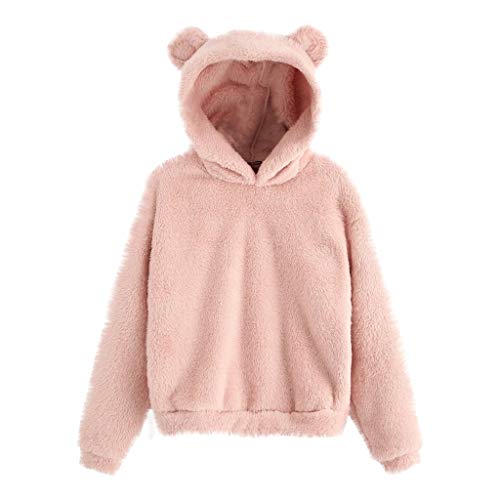 catmoew Sudadera con Capucha para Mujer Manga Larga Oso Nueva OtoñO con Capucha Sudadera Pullover Tops Blusa Mujer Sudadera con Capucha Blusa Negra Orejas de Oso Tops