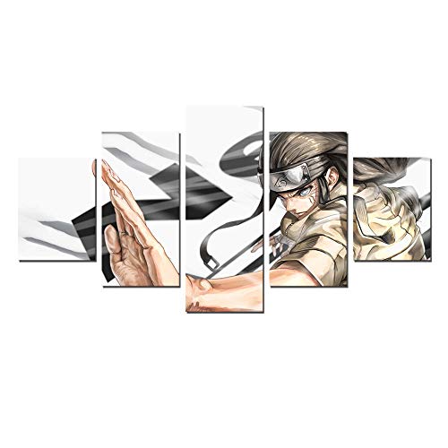 CGHBDOP HD Cuadros Póster Impresión 5 Piezas Moderno Art Cuadro Lienzo Pared Sin Marco Decoración Hogar Sala Estar Pinturas150×80Cm Anime Neji Tenten