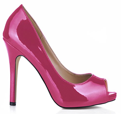 CHMILE CHAU-Zapatos para Mujer-Bombas de Tacon Alto de Aguja-Sexy-Vestido de Fiesta-Punta Abierta-Plataforma 1cm