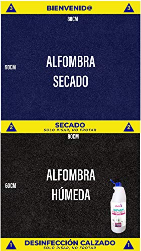 Cibol Alfombra desinfectante Entrada + (x2) Limpiador Higienizante, Felpudo Desinfectante, Calzado, Zapatos (80 x 60cm) Pack DE 4 Productos