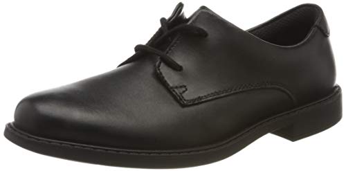 Clarks Scala Loop K, Zapatos de Cordones Derby para Niños, Negro (Black Leather Black Leather), 35 EU