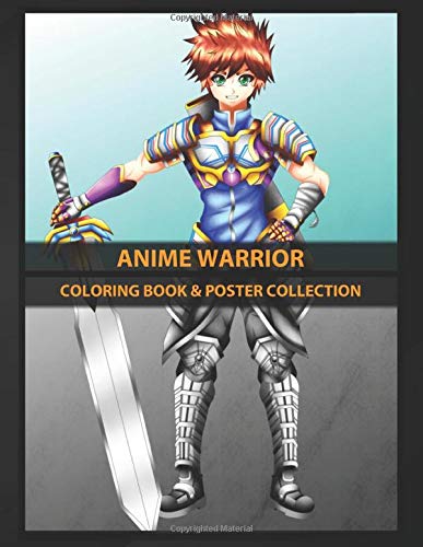 Coloring Book & Poster Collection: Anime Warrior Jacob Fireheart He Is Super Hero Swordsman Of The Med Anime & Manga