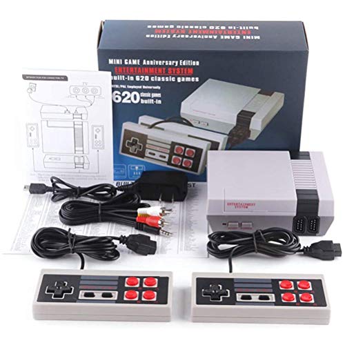 Consola de Juegos Retro, Salida AV Consola NES incorporada 620 Juego clásico, Consola de Videojuegos Plug and Play con 2 Controladores de Mano, Regalo Familiar para niños y Adultos(Enchufe de la UE)