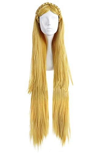 CoolChange Peluca de la Princesa Zelda de Legend of Zelda, Rubia, 100cm, Trenza