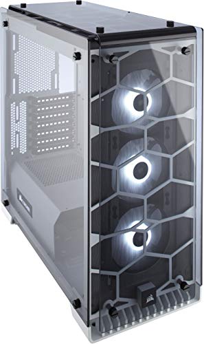 Corsair Crystal 570X RGB - Caja de PC, Mid-Tower ATX, ventana lateral cristal templado con ventilador, iluminación RGB LED, Blanco
