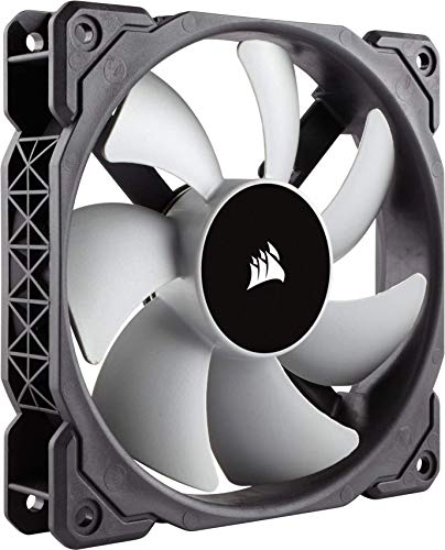 Corsair ML120 de 120 mm Ventilador de Levitación Magnética, Rodamientos de Levitación Magnética, Diseño Personalizado del Rotor, Hasta 75 CFM, 400-2.400 RPM, Paquete Unitario, Negro