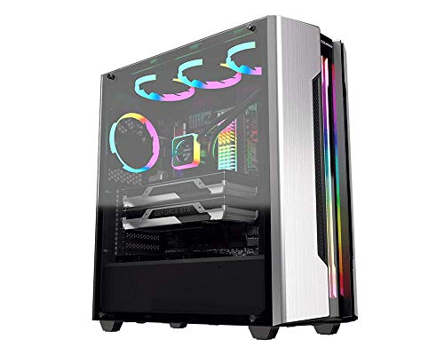 COUGAR Gaming Gemini S Midi-Tower Plata - Caja de Ordenador (Midi-Tower, PC, Metal, Vidrio Templado, Plata, ATX,CEB,EATX,Micro ATX,Mini-ATX, Juego)