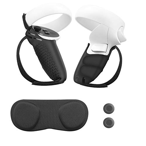 Cubiertas del Controlador para Oculus Quest 2 Cubiertas Protectoras de Mango Antideslizante con Correa de MuñecaAjustable para Nudillos Accesorios para Oculus Quest 2