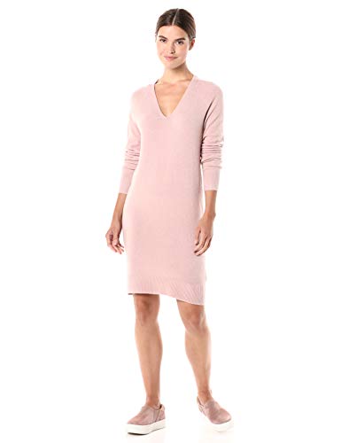 Daily Ritual Mid-Gauge Stretch V-Neck Sweater Dress sweaters, Malva pálido, US M (EU M - L)