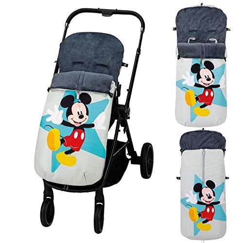 Danielstore- Saco Silla Paseo Transpirable Polar OFERTA (Varios modelos) (Mickey gris)