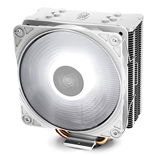 DEEP COOL GAMMAXX GTE V2 Blanco, Disipador de CPU, con 4 Tubos de Calor, un 120 mm CPU Ventilador PWM de LED Blanco, Compatible con Intel/AMD