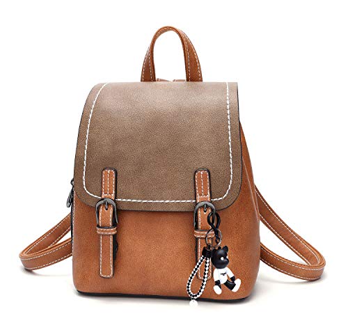 DEERWORD Para mujer Bolsos mochila Bolsos bandolera Carteras de mano Mochila escolar Bolsa para portátil Cuero Marrón